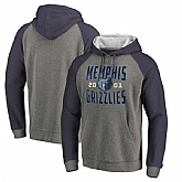 Memphis Grizzlies Fanatics Branded Ash Antique Stack Tri Blend Raglan Pullover Hoodie Fyun,baseball caps,new era cap wholesale,wholesale hats